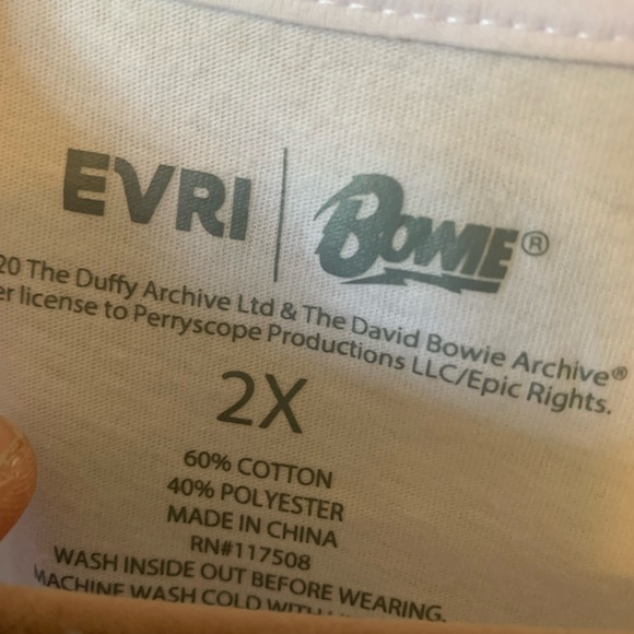 David Bowie EVRI Graphic Concert Tee Size 2X - Picture 4 of 5